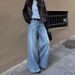American Style INS Hot Girl Low Waist Loose Slimming Wide Leg Jeans Women Washed Versatile Denim Flared Floor-Length_ecoleips.com