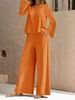 Women's Casual Two Piece Set New Autumn Winter Fashion Solid Color Long Sleeved Trousers_ecoleips.com