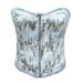 Women's Clothing New Blue Zipper Strap Silver Sequins Ladies Denim Tube Top Body Shaper Waist Seal Waist_ecoleips.com