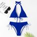 Women's Clothing Swimsuit Strap On Ins Bikini Sexy Solid Color Swimsuit Beach Vacation Bikini_ecoleips.com