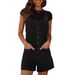 New 2025 Style Women's Slim Fit Straight Leg Jumpsuit Denim Shorts European American Overalls Wholesale_ecoleips.com