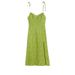 23 Summer New Women's European And American Style Fashionable Slimming Green Floral Split Strap Dress With Shoulder Ties_ecoleips.com