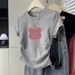 Women's Solid Color round Neck Short Sleeve T-Shirt Slim Fit High End Look Pure Cotton Fashionable Top for Summer_ecoleips.com