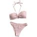 Women's Clothing Bikini Split Striped Print Swimsuit Female Sexy Beach Vacation Swimsuit Spot_ecoleips.com