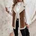 Women's Sleeveless Long Vest With Faux Shearling Trim, Oversized Open Front Cardigan, Boho Chic Layering Piece For Fall & Winter_ecoleips.com