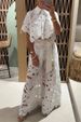 Women's Sexy Cutout Knit Set Sheer Mesh Cover-Up Wide-Leg Pants Breathable Summer Outfit Trendy Matching Lounge Set_ecoleips.com