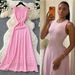 French Style Beaded Maxi Dress round Neck Sleeveless Slimming A-Line Knit High End Dress_ecoleips.com