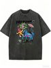 Women's Abstract Graffiti Round Neck T-shirt, Casual And Loose Short-sleeved._ecoleips.com