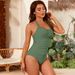 Women's Clothing New One Piece Swimsuit Women's Mesh Splicing Sports Quick Drying Swimsuit Bikini_ecoleips.com