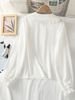 Doll Collar Long Sleeve Shirt College Girls Loose Fungus Edge Lace Shirt_ecoleips.com