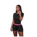 Women's Clothing New Fashion Casual Thread Contrast Color Two Piece Suit_ecoleips.com