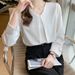 K New Retro Pullover Long-sleeved Solid Color Shirt For Women, Wrinkle-resistant, No Ironing, Simple Temperament._ecoleips.com