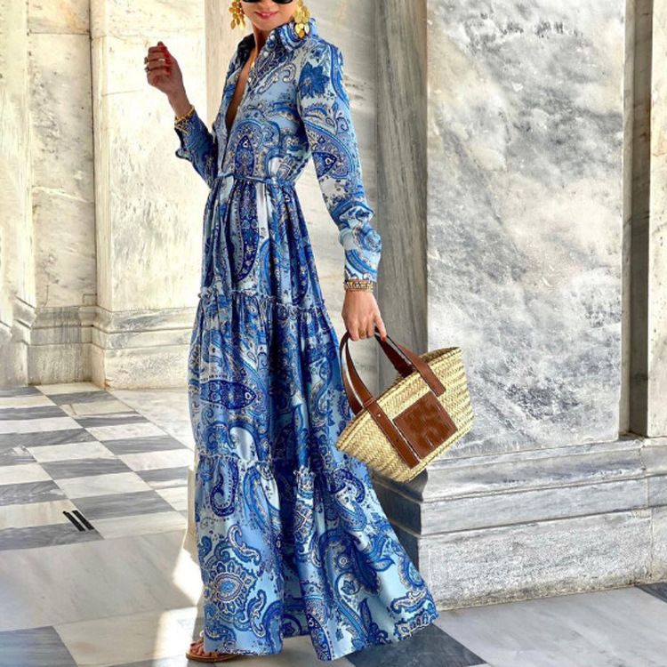 Women's Clothing Spring And Autumn Elegant Long Sleeved Dress_ecoleips.com