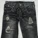 Gothic Retro Double Waist Tie Flared Jeans For Women Y2K Street Washed Distressed Ripped Design Trousers_ecoleips.com
