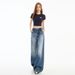 American Retro Narrow Straight-leg Jeans For Women, Spring 2025, Low-waisted, Loose, Versatile, Drapey, Floor-length_ecoleips.com