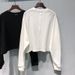 Foreign Trade Solid Color Short Raglan Long Sleeve T-Shirt Women, Loose Fit Inner Layer Early Autumn, Base Shirt For_ecoleips.com