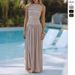 Women's Clothing Trend New Fashion Sexy Sleeveless Pleated Slim Waist Dress Solid Color Dress_ecoleips.com