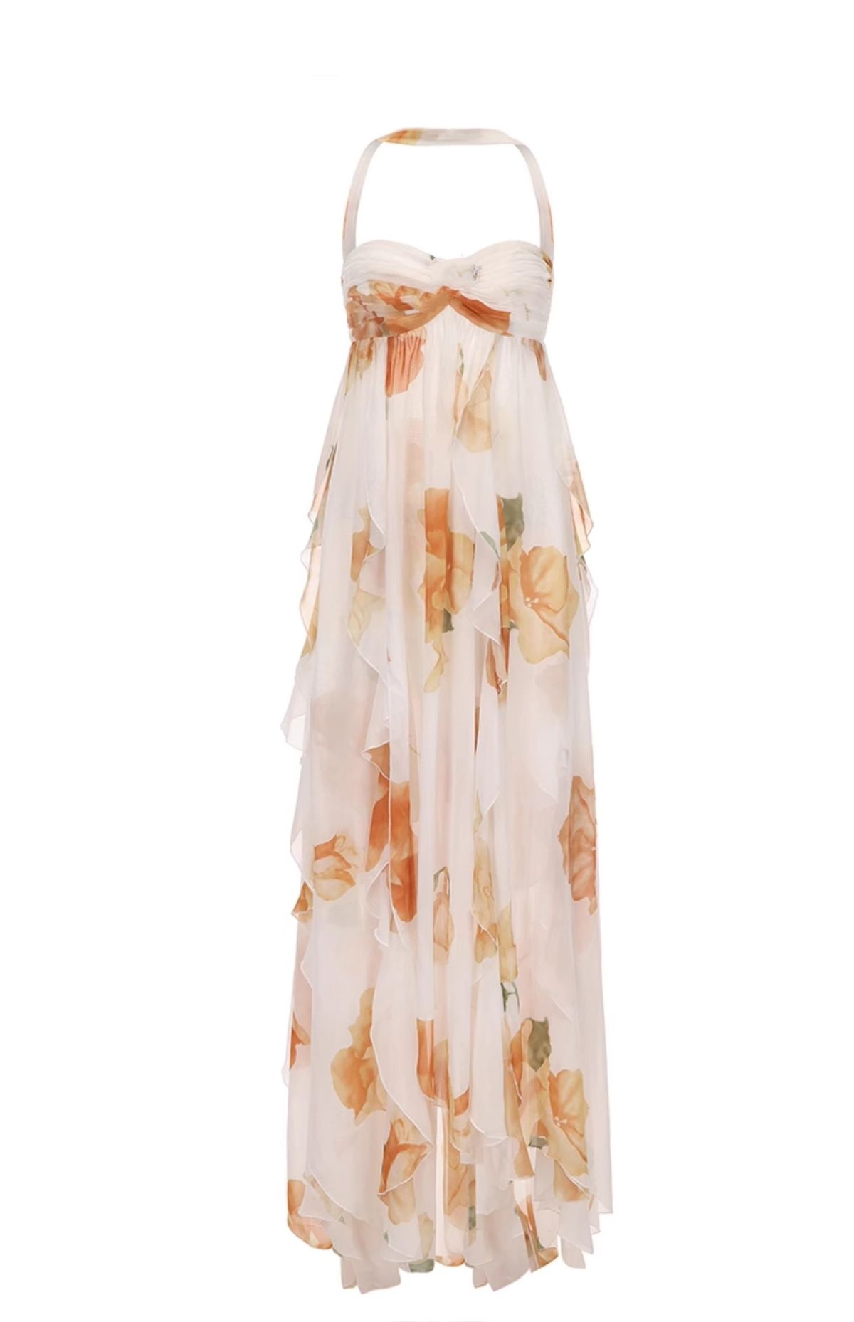 ng2510292 Sexy Backless Halter Lace For Women 2025 Summer New Beach Vacation Floral Print Maxi Dress_ecoleips.com