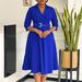 D3290 Plus Size Women's Fashion 2024 Autumn New Turn-down Collar Stylish Elegant Solid Color Large Hem Foreign Trade_ecoleips.com