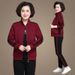 Women's Plus Size Sports Suit Casual Spring Autumn Outfit Middle Aged Elderly Stand Collar Sweatshirt Two Piece Set_ecoleips.com