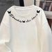Men's Korean Style Long Sleeved Sweatshirt round Neck Printed Fleece Lined Thickened Heavyweight Stylish Top for Autumn Winter_ecoleips.com