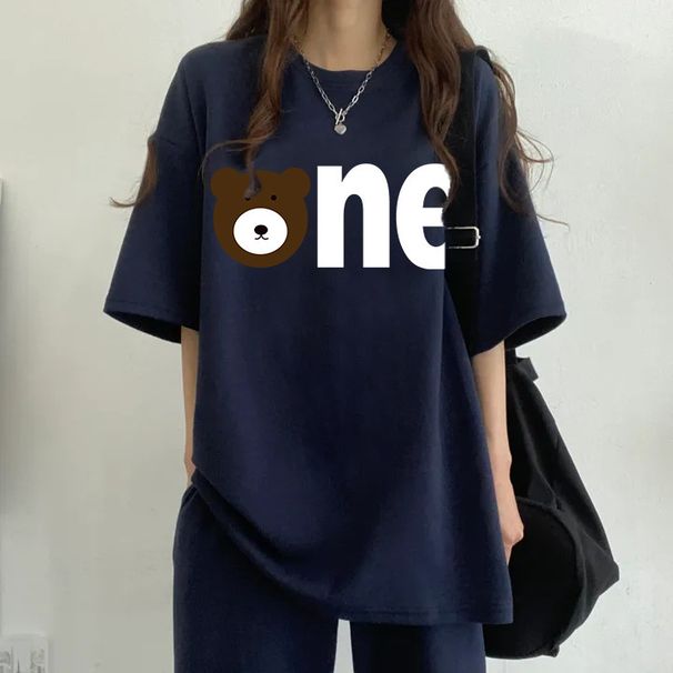 Women's Clothing Student Two Piece Suit Cute Girl Cotton Sportswear Suit Female Summer College Style Casual Short Sleeve_ecoleips.com