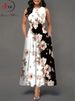 Elegant Summer Boho Long Dress Sleeveless Casual Floral Print Maxi Dress For Women Perfect For Beach Party_ecoleips.com