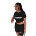 Women's Clothing Plus Size Sports Set M3111A29 Casual Fashion T-Shirt And Shorts Two-Piece Outfit In American Style_ecoleips.com
