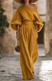 New Women's Fashion Off-Shoulder Top And Wide Leg Pants Two-Piece Set American Style_ecoleips.com