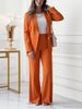 Women's Clothing Solid Color Button Blazer High Waisted Slimming Trouser Formal Suit Set_ecoleips.com