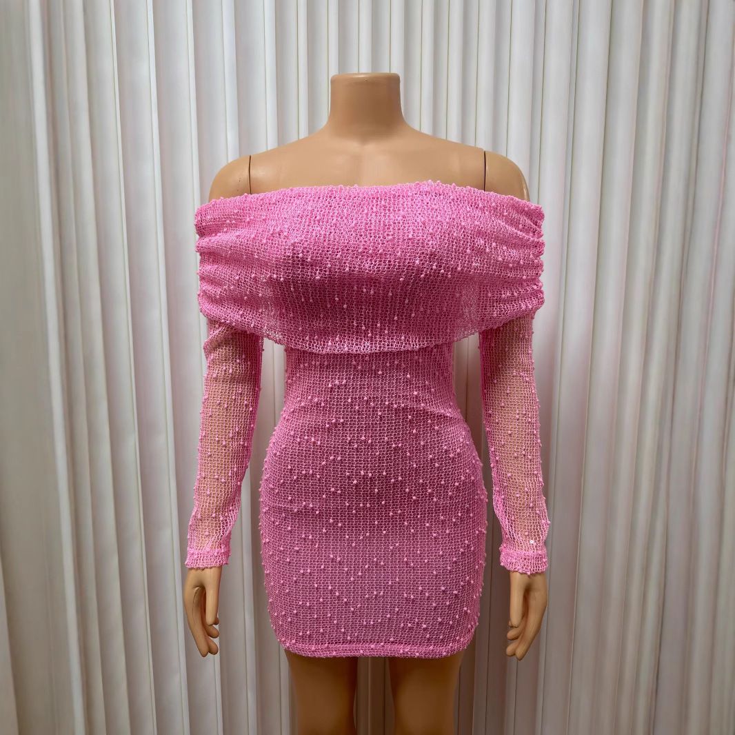 Sexy Long Sleeved Solid Color Hip Dress For Women Style_ecoleips.com