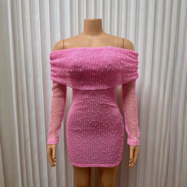 Sexy Long Sleeved Solid Color Hip Dress For Women Style_ecoleips.com