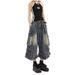 Regular Unbranded Summer Design Sense Multi-Pocket Cargo Denim Capri Shorts Women Straight Pants High Waist_ecoleips.com