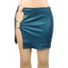 2025 Nightclub Women's Matte Bodycon Dress PU Leather Metal Ring Sexy Mini Skirt With Slit_ecoleips.com