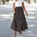cross-border Women's Floral Print Printed Umbrella Skirt, European American Fresh And Sweet Skirt_ecoleips.com