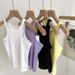 Women's Clothing Women's Slim Fit Elastic Tank Top Ribbed Cotton Solid Color Simple Design Spring Summer Crop Camisole For Inner Or Outer Wear_ecoleips.com