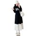 Autumn New Korean Fashion Lace Patchwork Maternity Dress_ecoleips.com