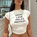 Summer European And American Street Style Cross-border Personalized Trendy Hot Girl Letter Print Short Round-neck_ecoleips.com