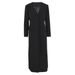 "Oversized V-Neck Trench Coat – Long & Flowy Cotton-Polyester Blend (S-L) | Black/Beige/Brown"_ecoleips.com