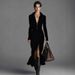 Autumn And Winter Women's Velvet Gorgeous Lapel Front Slit Maxi Skirt_ecoleips.com