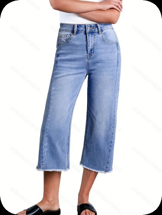 New Women's Casual Slim Fit Straight Leg Jeans Versatile High Waist mid Rise Denim Pants European American Style 80085 Archer0603 2025 Hot Selling_ecoleips.com