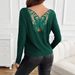 European And American Cross-border 2026 Solid Color Long-sleeve T-shirt With Butterfly Pattern On The Back,_ecoleips.com