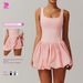 Women's Clothing Nude Two Piece Sports Dress For Women, Anti Exposure Bottoming, Outdoor Running Fitness Tennis Skirt_ecoleips.com