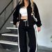 Y2k Striped Zip-Up Hoodie & Jogger Set For Women - Trendy Casual Tracksuit With 3d Print, Comfort Fit In Multiple Colors & Sizes_ecoleips.com