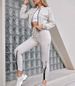 Women's Patchwork 2 Piece Set Casual Suit European American Style Zipper Design Full Length Polyester Pant Set_ecoleips.com