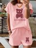 Women’s 2 Piece Outfit Set – Oversized Graphic T-Shirt And Biker Shorts Matching Set, Casual Summer Lounge Tracksuit For Daily Wear-310_ecoleips.com
