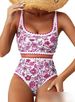 Women's Sexy Bikini Swimsuit Flower Bud Print One Piece Swimwear Regular Fit Polyester Spring/Summer/Autumn Seasonal Wear_ecoleips.com