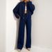 Women's Clothing New Fashion Solid Color Zipper Cardigan Lace Up Sweater Casual Straight Pants Suit_ecoleips.com