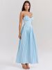 Mozision Off-shoulder Backless Pleated Maxi Dress For Women Fashion Strapless Sleeveless High Waist Bodycon Sexy Long Dress_ecoleips.com