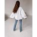 Summer Cotton Long-Sleeve Shirt With V-Neck, Tie, Loose Fit, Casual Fashion, Versatile And Suitable For Commuting_ecoleips.com
